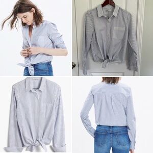 Madewell Tie-Front Shirt in Stripe